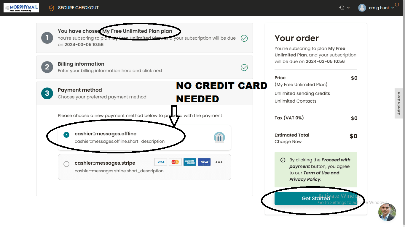 No credit card needed