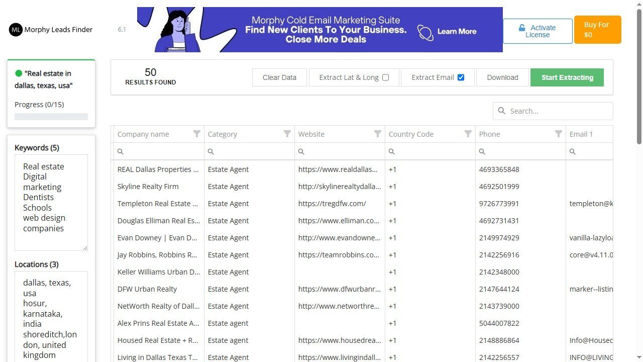 screenshot-morphy-leads-finder screenshot of morphy leads finder