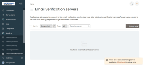 Email verification server