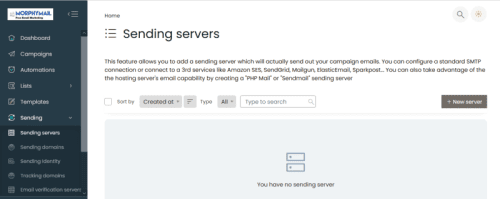 Sending servers