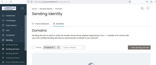 Sending identity